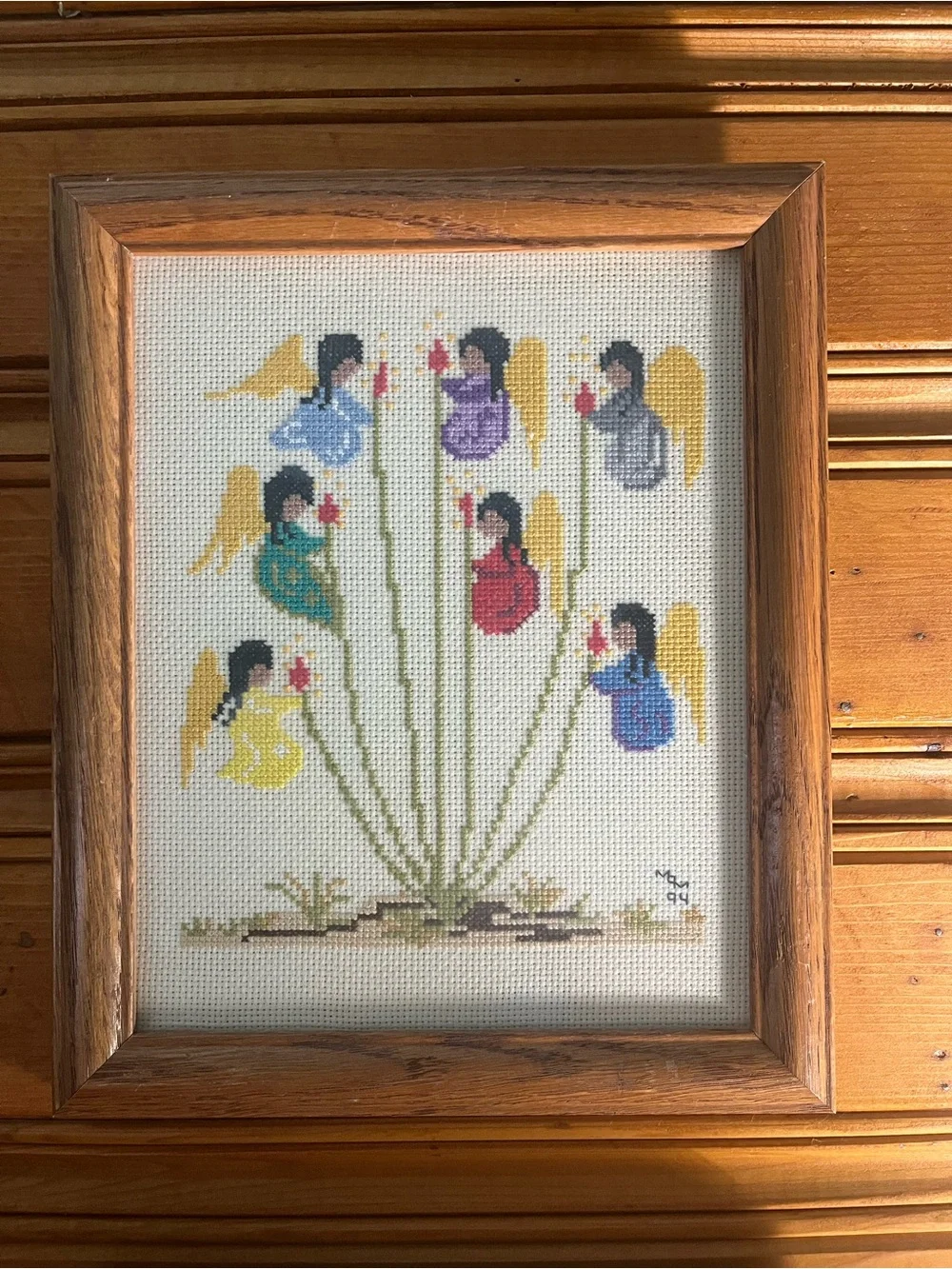 Vintage Ted DeGrazia “The Lord’s Candle” & “Angel Ocotillo” Needlework Pair